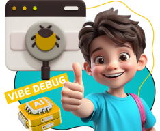 Тестирование & Vibe Debug. Охотники за багами - КИБЕРшкола программирования для детей, компьютерные курсы для школьников, начинающих и подростков - KIBERone г. Тула