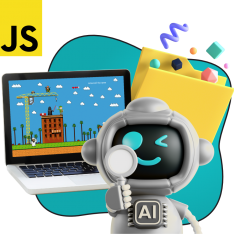 Язык программирования JavaScript + AI. Проектное обучение + геймификация + AI-помощники - КИБЕРшкола программирования для детей, компьютерные курсы для школьников, начинающих и подростков - KIBERone г. Тула